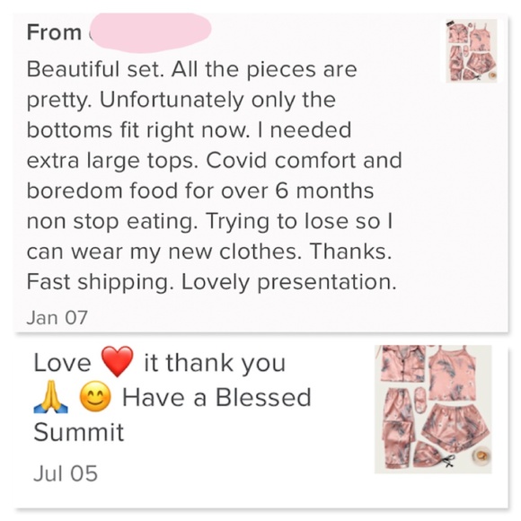 7 Piece Satin Pajama Set in Pink - Picture 11 of 16